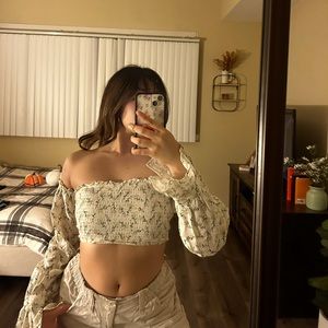 Floral Off shoulder Long sleeve